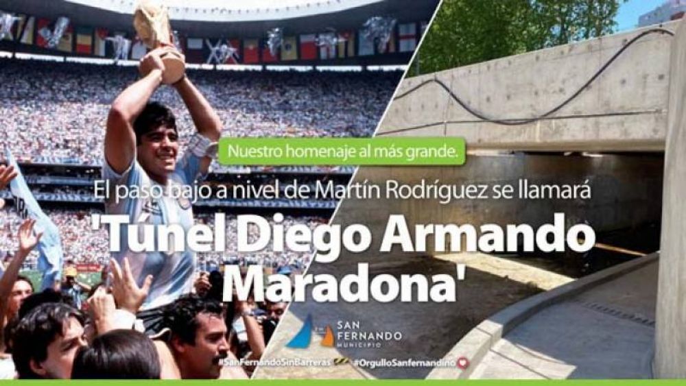 Juan Andreotti anunció que se llamará ‘Diego A. Maradona’ el Túnel de la calle Martín Rodríguez