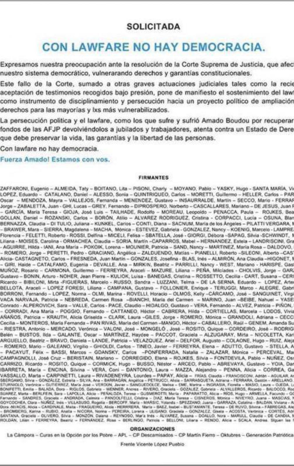 Quines son los intendentes bonaerenses que firmaron la solicitada del kirchnerismo en apoyo a Boudou