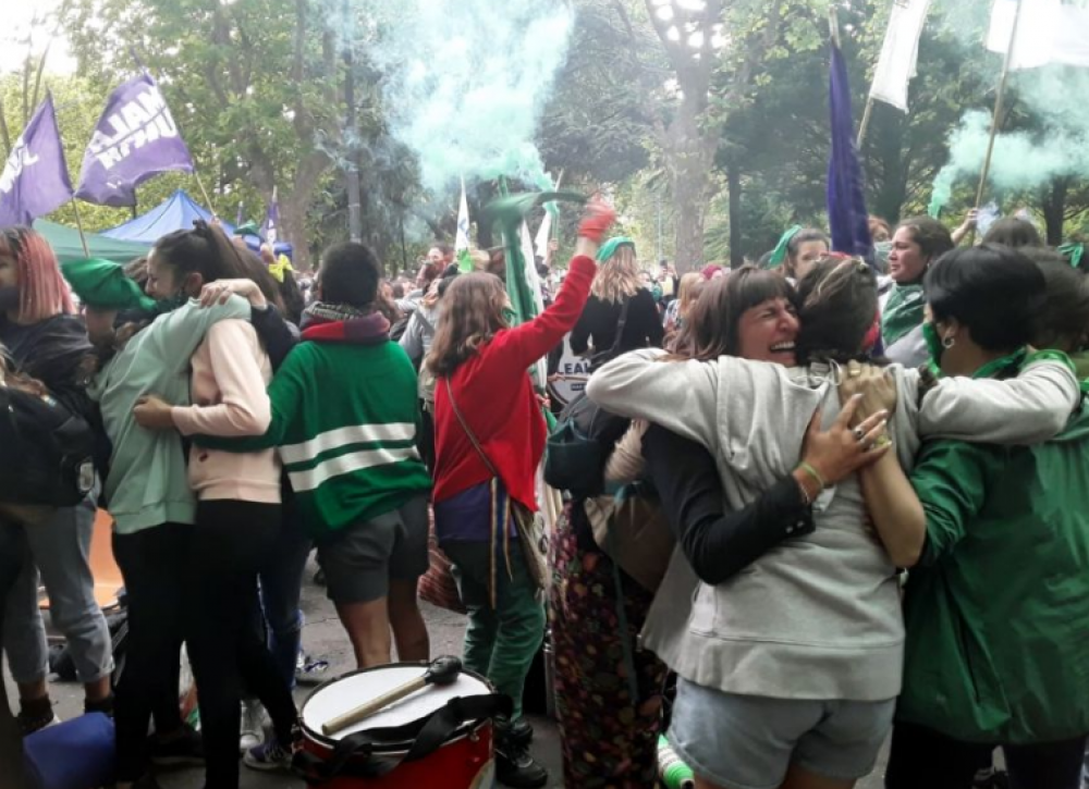 Los festejos en Mar del Plata por la media sancin en Diputados