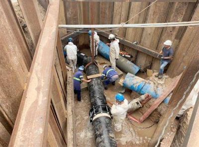 AySA finaliz� con �xito una importante obra para mejorar el servicio de agua en Florencio Varela
