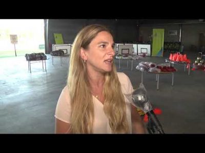 San Fernando: Eva Andreotti y Gustavo Aguilera entregaron kits deportivos y equipamiento a clubes
