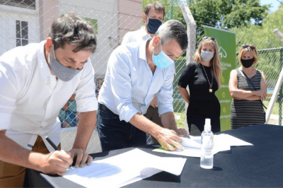 Zabaleta firm� un convenio para ampliar el Hogar de Abrigo Eva Duarte