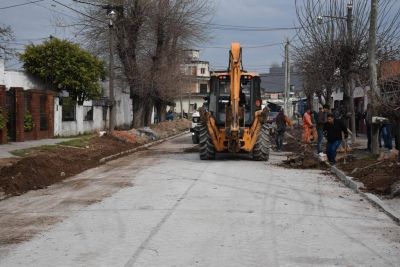 Merlo: obras de pavimentaci�n en Parque San Mart�n