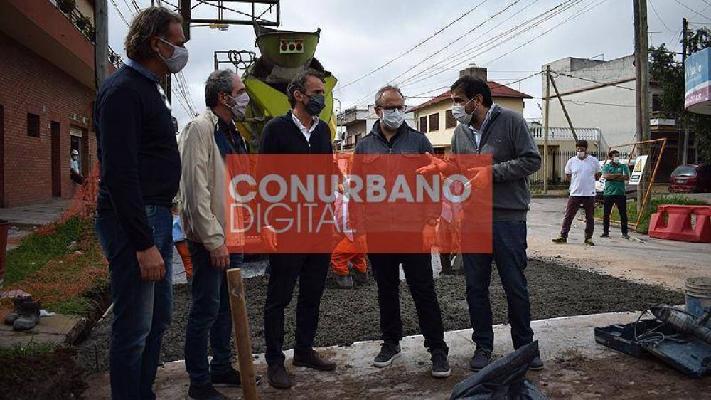 Katopodis, Moreira y Valenzuela recorrieron las obras de avenida Triunvirato