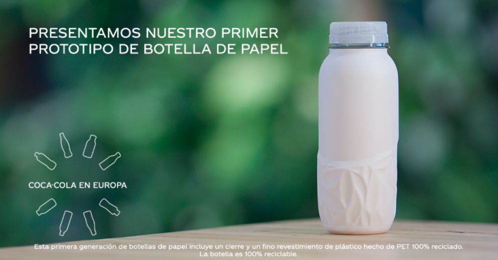 Coca-Cola lanza su primer prototipo de botella de papel