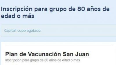 En una hora y media se agot� el cupo de vacunas en Capital para mayores de 80 a�os