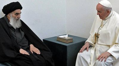 En un gui�o al islam chiita, Francisco se reuni� con el gran ayatollah Ali al-Sistani