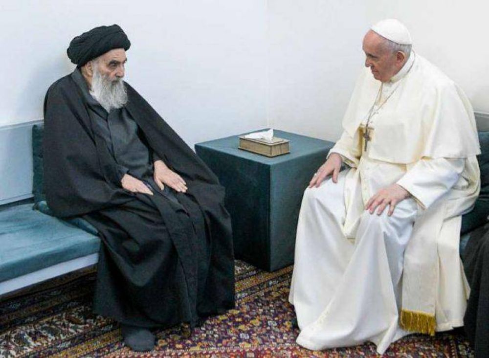 Encuentro histrico entre el Papa Francisco y el Gran Ayatol Ali al Sistani en Nayaf