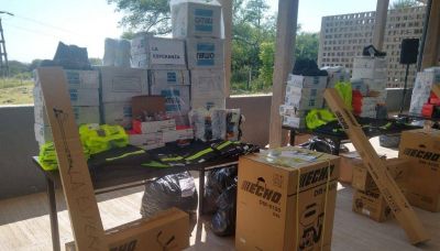 Entrega de equipamiento para la planta de transferencia de Girsu en San Pedro