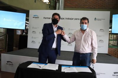 Fernando Moreira y Nicol�s Trotta presentaron las Becas Progresar Trabajo 2021 en San Mart�n