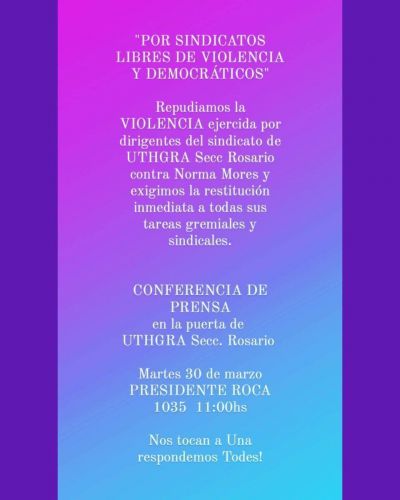 Tras proteger a 4 dirigentes denunciados por violencia de g�nero y persecuci�n gremial, investigar�n al secretario General de los gastron�micos rosarinos