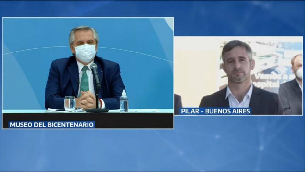 Ach�val comparti� la ampliaci�n del Hospital de Derqui con Fern�ndez y Kicillof
