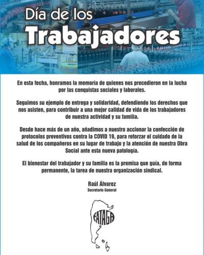 En el Da de los Trabajadores FATAGA saluda a sus afiliados