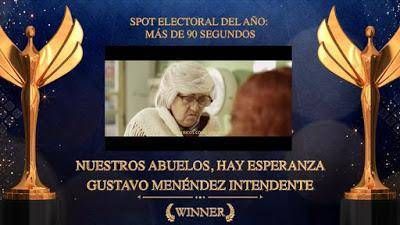 premio internacional para el spot electoral del intendente Gustavo Menéndez