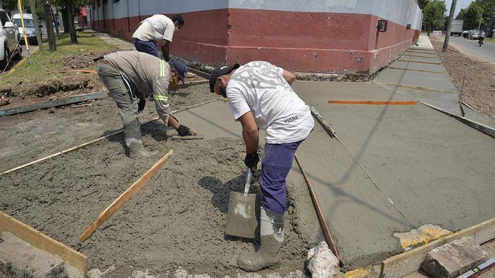 Con inversin municipal, Tigre construy veredas en escuelas y jardines de General Pacheco