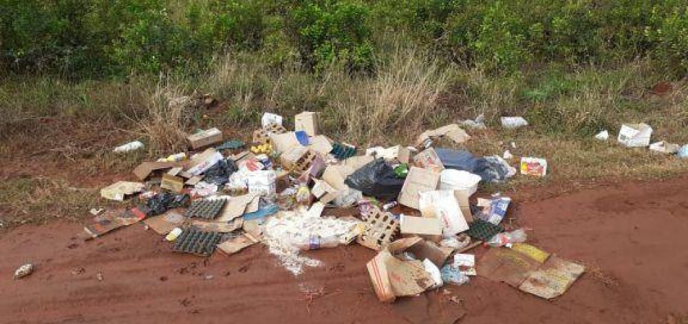 Trajeron basura desde San Vicente y la arrojaron en Colonia San Lorenzo