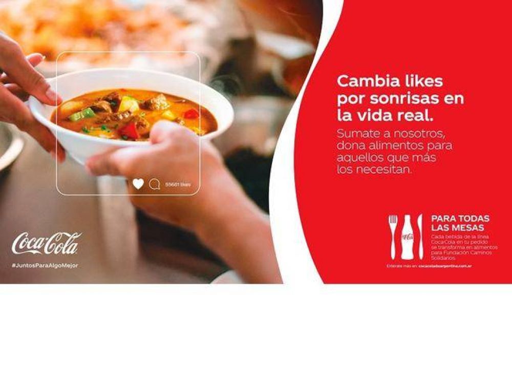 Coca-Cola de Argentina y la ONG Caminos Solidarios, se unen para llevar comida a quienes ms lo necesitan