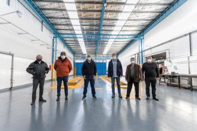 Grindetti recorri� obras en la L�nea 45 y supervis� el cumplimiento de protocolos sanitarios