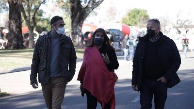 Federico Ach�val junto a Axel Kicillof en el anuncio de obras viales para Malvinas Argentinas