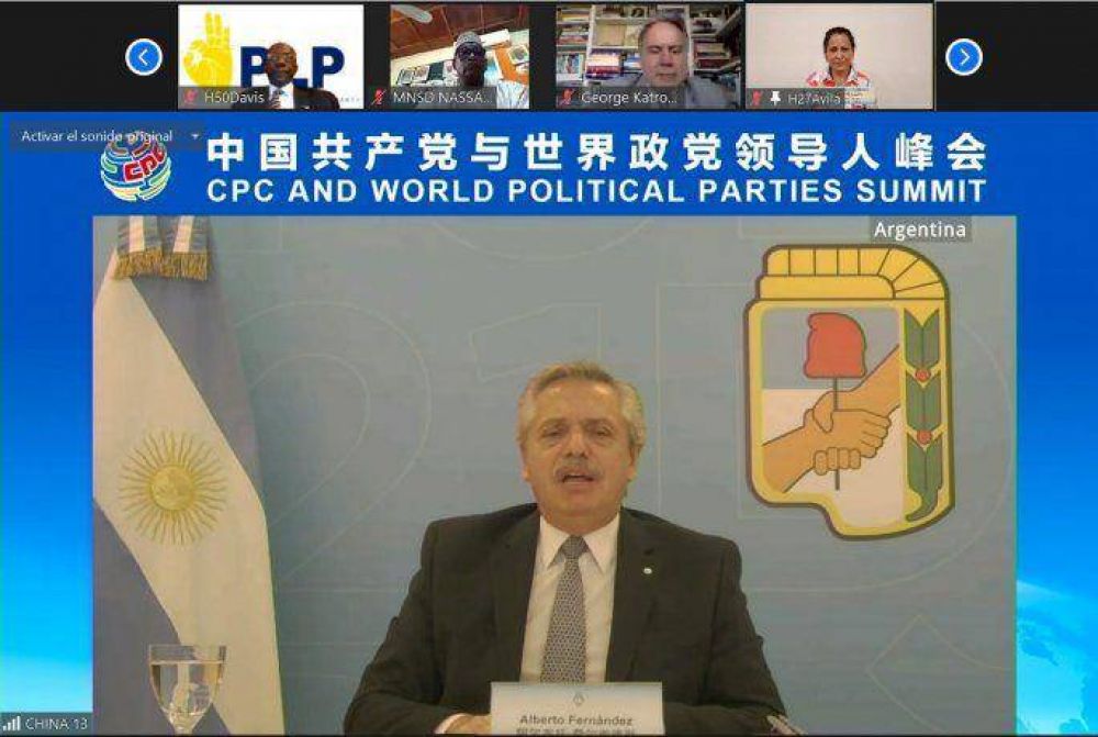 Alberto Fernndez particip del acto por los 100 aos del Partido Comunista chino