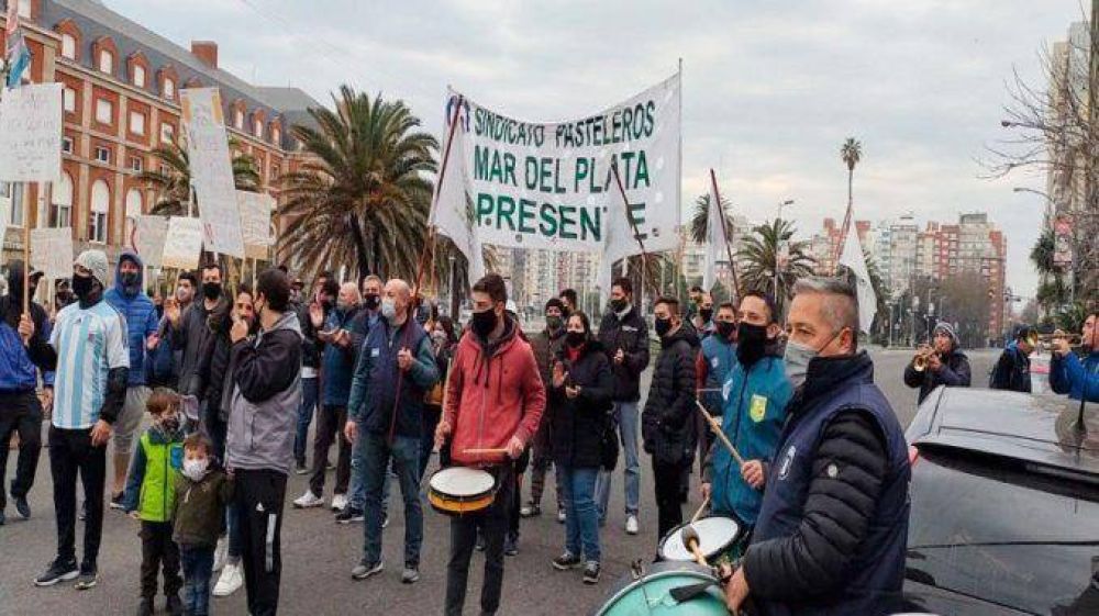 Alfajoreros realizaron una protesta por falta de acuerdo en paritarias
