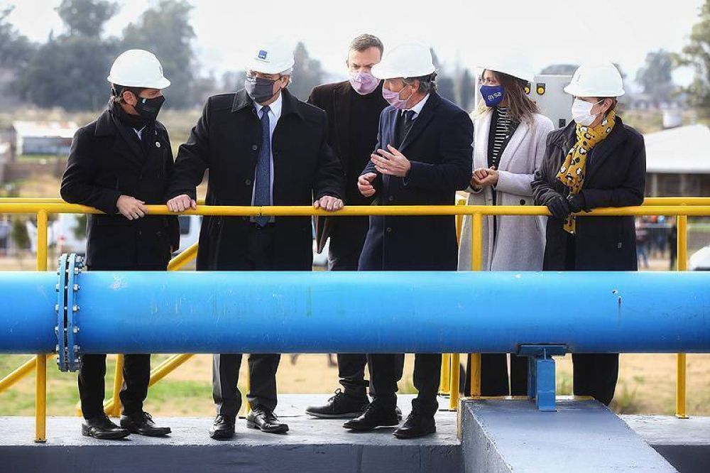 El presidente inaugur una planta depuradora de AySA en el partido bonaerense de Presidente Pern