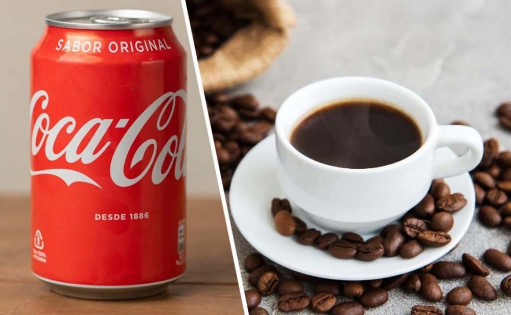 Qu cantidad de cafena nos aporta una lata de Coca-Cola en comparacin a un caf?