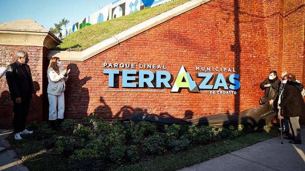 Ferraresi, Chornobroff y Sierra inauguraron el Parque Lineal Municipal Terrazas de Croatto, en Avellaneda