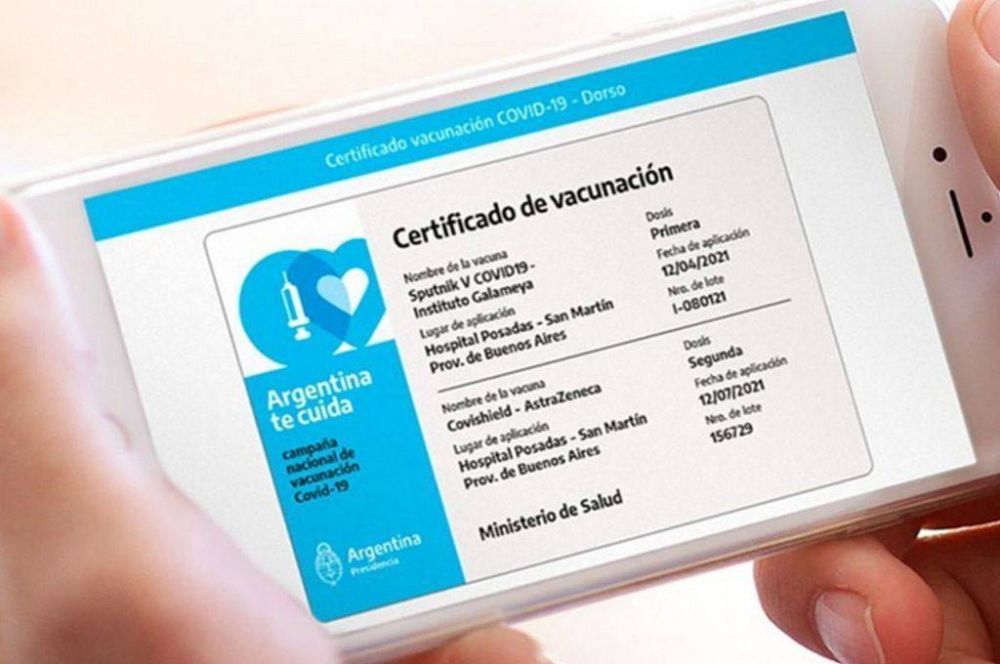 El carnet digital de la aplicacin Mi Argentina ser la acreditacin internacional de la vacunacin contra el COVID-19