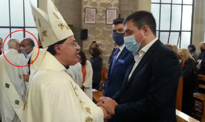 Manzur asistió a la misa de desagravio en la catedral maronita profanada y vandalizada