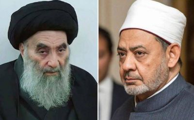 El gran imam de Al Azhar, Sheij Ahmed At Tayyeb, se reunirá con el gran ayatolá Alí Al Sistani
