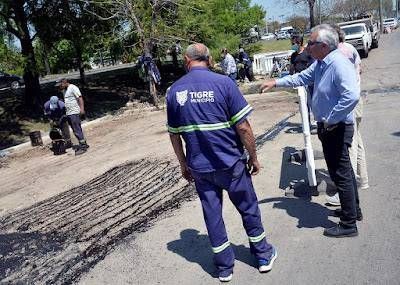 El Municipio de Tigre reacondiciona las d�rsenas de estacionamiento sobre Ruta 197