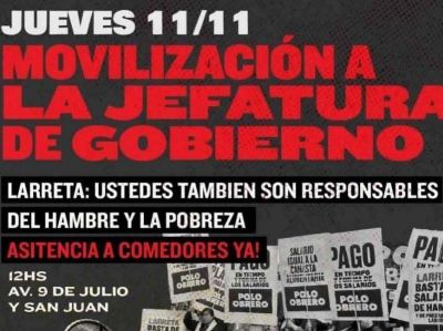 Movimientos sociales marchan a la jefatura de gobierno por �asistencia alimentaria�