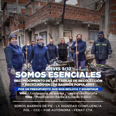 Cooperativistas porte�os movilizar�n en defensa de los puestos de trabajo en tareas de recolecci�n y reciclaje