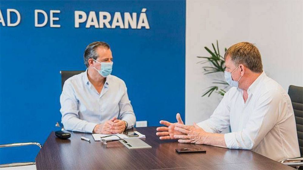 El intendente Bahl y Koch analizaron el avance de obras en Paraná