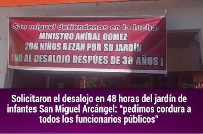 Solicitan al gobernador se frene el desalojo del Jardin de infantes de La Paz