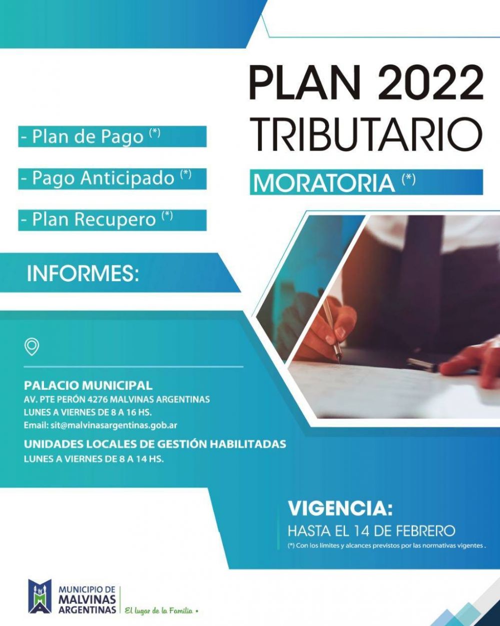 Malvinas Argentinas: Plan Tributario 2022