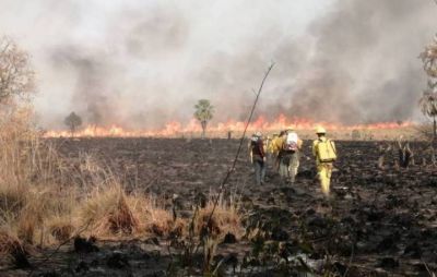 Incendios desbordados en Ayolas amenazan a la represa Yacyretá