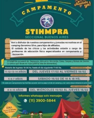 STIHMPRA organiza jornada recreativa y de campamento gratuita para hijos/as de sus afiliados/as