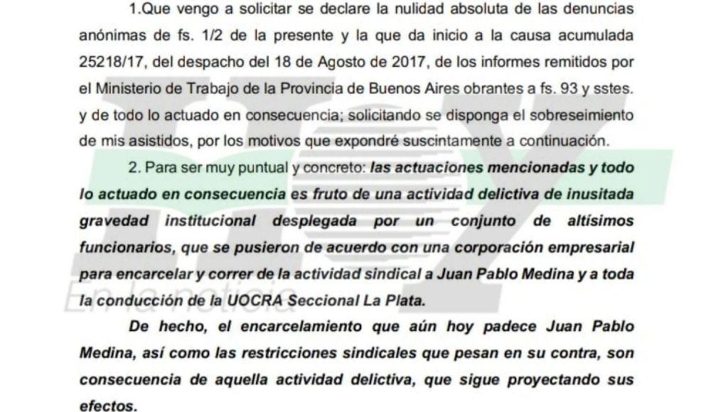 Piden la nulidad de la causa armada contra Juan Pablo 
