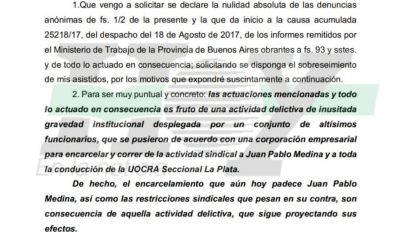 Piden la nulidad de la causa armada contra Juan Pablo 