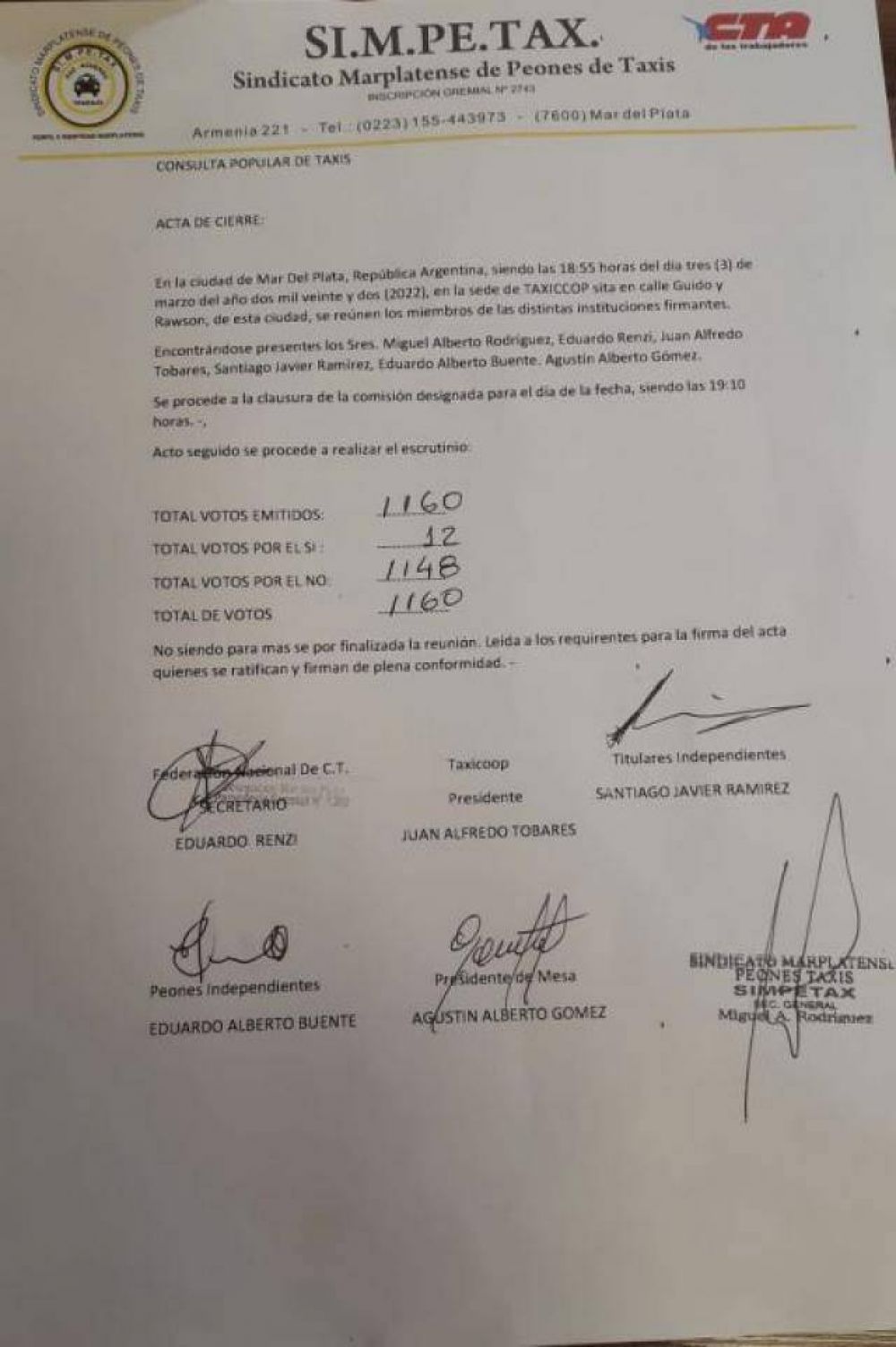 Tras el plebiscito, el Director General de Trnsito ratific la obligatoriedad del GPS en taxis