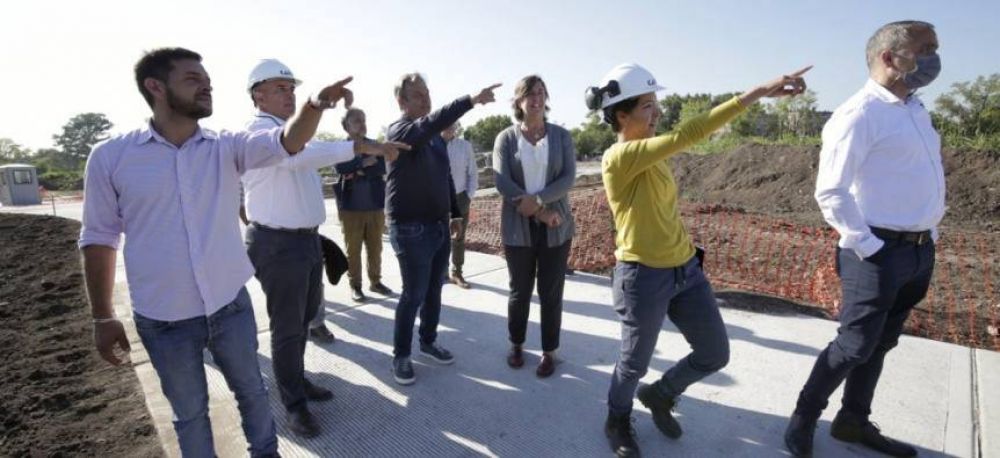 Cascallares, Fabiani y Larivera recorrieron las obras en el parque Don Orione