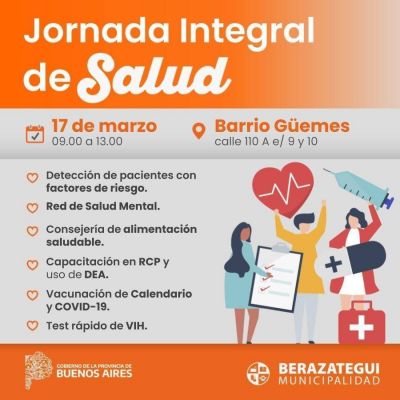 Jornada de Salud Integral abierta y gratuita en Berazategui