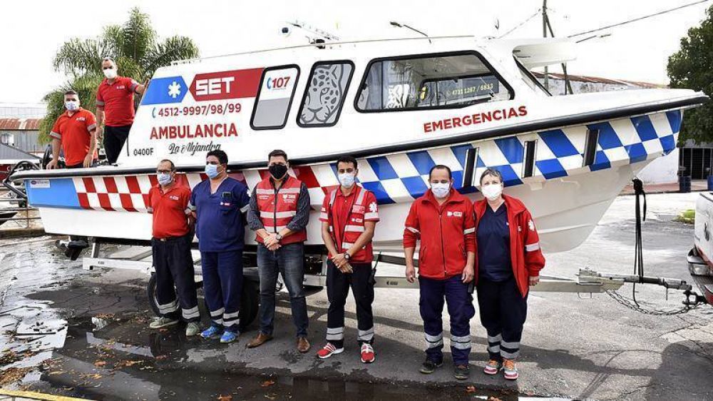 El Municipio incorpor una nueva lancha ambulancia al Sistema de Emergencias de Tigre