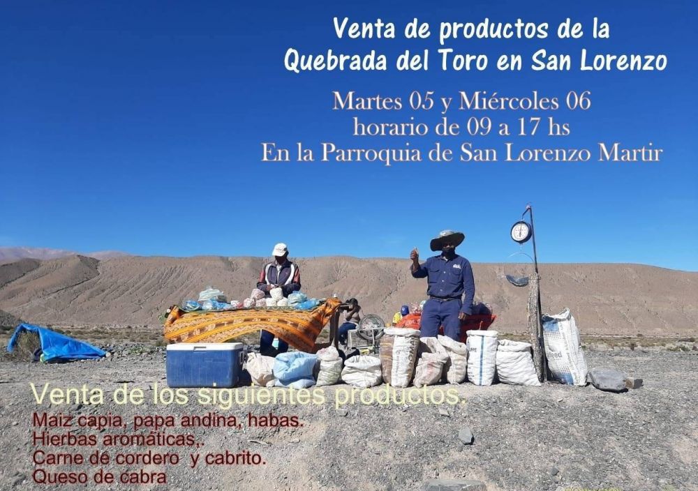 Hoy y maana productores de la Quebrada del Toro ofrecen sus productos en San Lorenzo