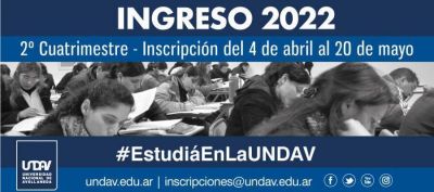 Ingreso 2022: la UNDAV abrió la inscripción a carreras