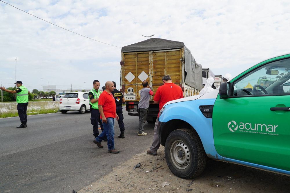 Acumar realiza operativos de control de carga vehicular en la Cuenca Matanza Riachuelo