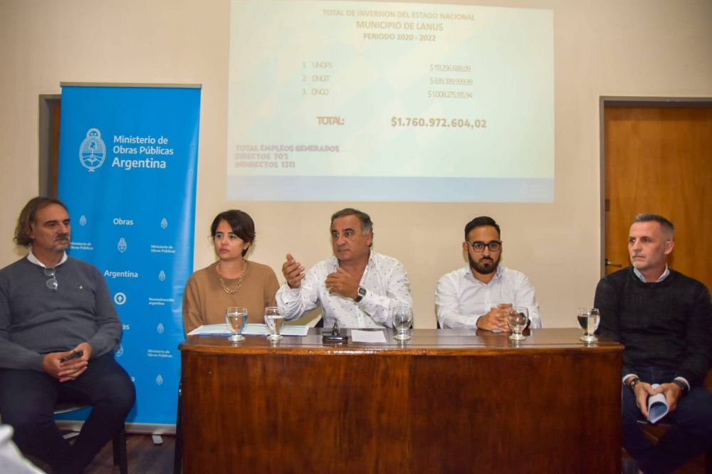 La inversión de obra pública nacional asciende a 1.700 millones de pesos en Lanús