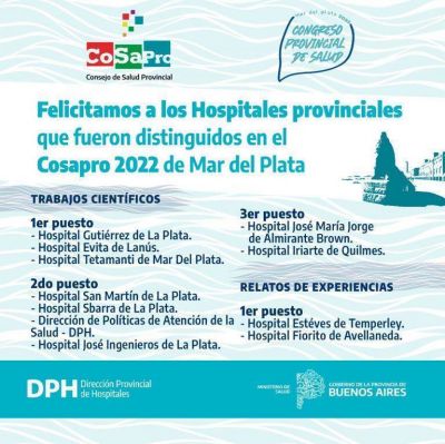 El Hospital de Quilmes entre los distinguidos por el COSAPRO 2022
